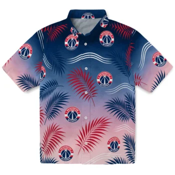 Washington Wizards Hawaiian Shirt - Ombre Fronds Blue