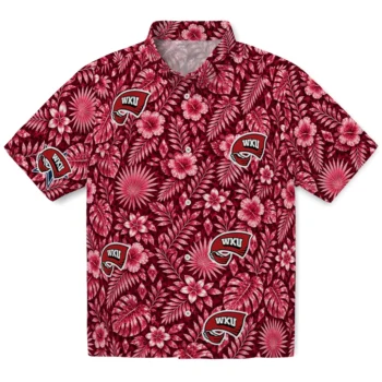 Western Kentucky Hilltoppers Hawaiian Shirt - Crystal Foliage Red