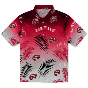 Western Kentucky Hilltoppers Hawaiian Shirt - Ombre Fronds Red