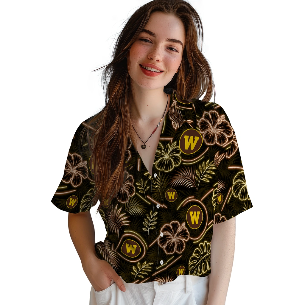 western-michigan-broncos-hawaiian-shirt-custom-neon-florals-black-latest-model.webp