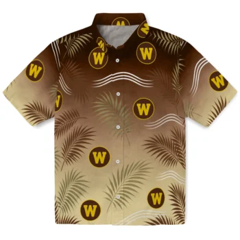 Western Michigan Broncos Hawaiian Shirt - Ombre Fronds Brown