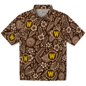 Western Michigan Broncos Hawaiian Shirt - Crystal Foliage Brown