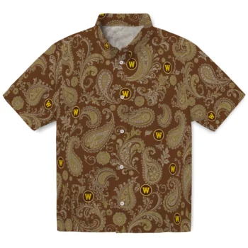 Western Michigan Broncos Hawaiian Shirt - Paisley Print Brown