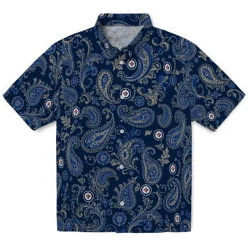 Winnipeg Jets Hawaiian Shirt - Paisley Print Blue