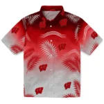 wisconsin-badgers-hawaiian-shirt-customized-ombre-fronds-red-best-selling.webp