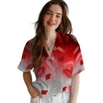 wisconsin-badgers-hawaiian-shirt-customized-ombre-fronds-red-best-selling.webp