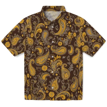 Wyoming Cowboys Hawaiian Shirt - Paisley Print Brown