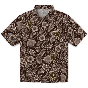 Wyoming Cowboys Hawaiian Shirt - Crystal Foliage Brown