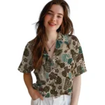 wyoming-cowboys-hawaiian-shirt-personalized-tiki-masks-warm-beige-best-selling.webp